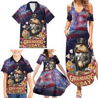 Groundhog Day Gentleman Family Matching Summer Maxi Dress and Hawaiian Shirt Same Day Again - Wonder Print Shop