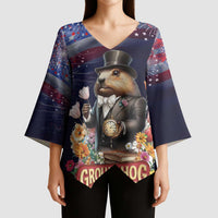 Groundhog Day Gentleman Kimono Sleeve Blouse Same Day Again - Wonder Print Shop