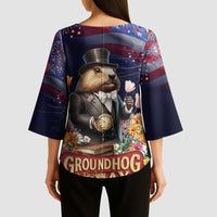 Groundhog Day Gentleman Kimono Sleeve Blouse Same Day Again - Wonder Print Shop