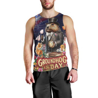 Groundhog Day Gentleman Men Tank Top Same Day Again - Wonder Print Shop