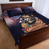 Groundhog Day Gentleman Quilt Bed Set Same Day Again - Wonder Print Shop