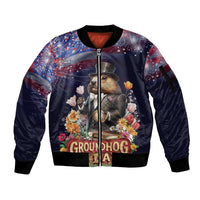 Groundhog Day Gentleman Sleeve Zip Bomber Jacket Same Day Again - Wonder Print Shop
