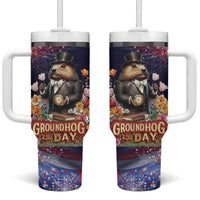 Groundhog Day Gentleman Tumbler With Handle Same Day Again - Wonder Print Shop