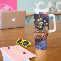 Groundhog Day Gentleman Tumbler With Handle Same Day Again - Wonder Print Shop