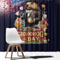 Groundhog Day Gentleman Window Curtain Same Day Again - Wonder Print Shop