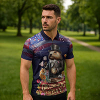 Groundhog Day Gentleman Zipper Polo Shirt Same Day Again - Wonder Print Shop