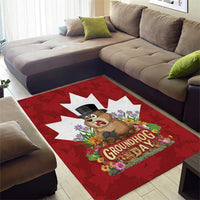 Funny Groundhog Day Area Rug Canadian Maple Leaf - Wonder Print Shop