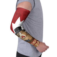 Funny Groundhog Day Arm Sleeves Canadian Maple Leaf - Wonder Print Shop