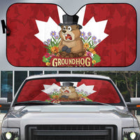 Funny Groundhog Day Auto Sun Shade Canadian Maple Leaf - Wonder Print Shop