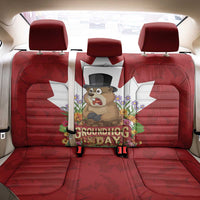Funny Groundhog Day Back Car Seat Cover Canadian Maple Leaf - Wonder Print Shop