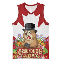 Funny Groundhog Day Basketball Jersey Canadian Maple Leaf - Wonder Print Shop