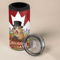 Funny Groundhog Day 4 in 1 Can Cooler Tumbler Canadian Maple Leaf - Wonder Print Shop