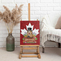 Funny Groundhog Day Canvas Wall Art Canadian Maple Leaf - Wonder Print Shop