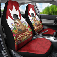 Funny Groundhog Day Car Seat Cover Canadian Maple Leaf - Wonder Print Shop