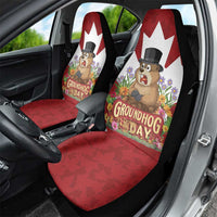 Funny Groundhog Day Car Seat Cover Canadian Maple Leaf - Wonder Print Shop
