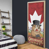 Funny Groundhog Day Door Cover Canadian Maple Leaf - Wonder Print Shop