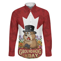 Funny Groundhog Day Family Matching Short Sleeve Bodycon Dress and Hawaiian Shirt Canadian Maple Leaf - Wonder Print Shop