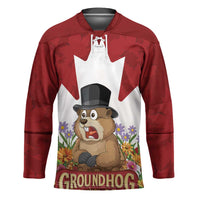 Funny Groundhog Day Hockey Jersey Canadian Maple Leaf - Wonder Print Shop