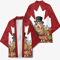 Funny Groundhog Day Kimono Canadian Maple Leaf - Wonder Print Shop