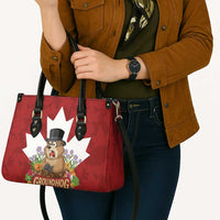 Funny Groundhog Day Leather Bag Canadian Maple Leaf - Wonder Print Shop