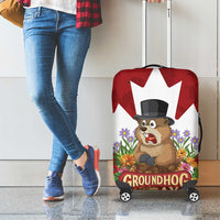 Funny Groundhog Day Luggage Cover Canadian Maple Leaf - Wonder Print Shop