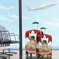 Funny Groundhog Day Luggage Cover Canadian Maple Leaf - Wonder Print Shop