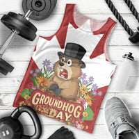 Funny Groundhog Day Men Tank Top Canadian Maple Leaf - Wonder Print Shop