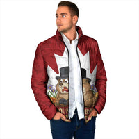 Funny Groundhog Day Padded Jacket Canadian Maple Leaf - Wonder Print Shop