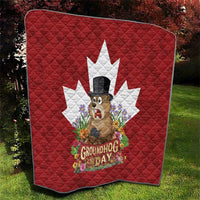 Funny Groundhog Day Quilt Canadian Maple Leaf - Wonder Print Shop
