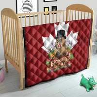 Funny Groundhog Day Quilt Canadian Maple Leaf - Wonder Print Shop
