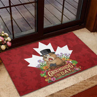 Funny Groundhog Day Rubber Doormat Canadian Maple Leaf - Wonder Print Shop