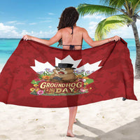 Funny Groundhog Day Sarong Canadian Maple Leaf - Wonder Print Shop
