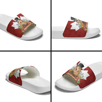 Funny Groundhog Day Slide Sandals Canadian Maple Leaf - Wonder Print Shop