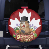 Funny Groundhog Day Spare Tire Cover Canadian Maple Leaf - Wonder Print Shop