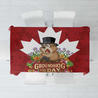 Funny Groundhog Day Tablecloth Canadian Maple Leaf - Wonder Print Shop