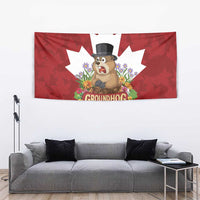 Funny Groundhog Day Tapestry Canadian Maple Leaf - Wonder Print Shop