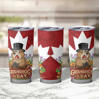 Funny Groundhog Day Tumbler Cup Canadian Maple Leaf - Wonder Print Shop