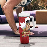 Funny Groundhog Day Tumbler With Handle Canadian Maple Leaf - Wonder Print Shop