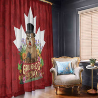 Funny Groundhog Day Window Curtain Canadian Maple Leaf - Wonder Print Shop