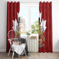 Funny Groundhog Day Window Curtain Canadian Maple Leaf - Wonder Print Shop