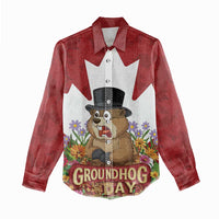 Funny Groundhog Day Women Casual Shirt Canadian Maple Leaf - Wonder Print Shop