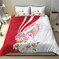 Personalized Denmark Bedding Set Mute Swan With Marguerite Daisy