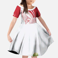 Personalized Denmark Family Matching Off Shoulder Maxi Dress and Hawaiian Shirt Mute Swan With Marguerite Daisy