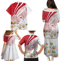 Personalized Denmark Family Matching Puletasi and Hawaiian Shirt Mute Swan With Marguerite Daisy