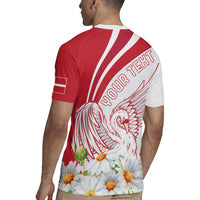 Personalized Denmark Rugby Jersey Mute Swan With Marguerite Daisy