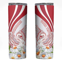 Personalized Denmark Skinny Tumbler Mute Swan With Marguerite Daisy