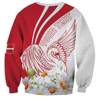 Personalized Denmark Sweatshirt Mute Swan With Marguerite Daisy