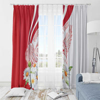 Personalized Denmark Window Curtain Mute Swan With Marguerite Daisy