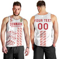 Custom Denmark Football Men Tank Top Danish Dynamite White Version