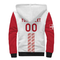 Custom Denmark Football Sherpa Hoodie Danish Dynamite White Version